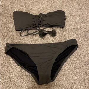Two piece army green swimsuit